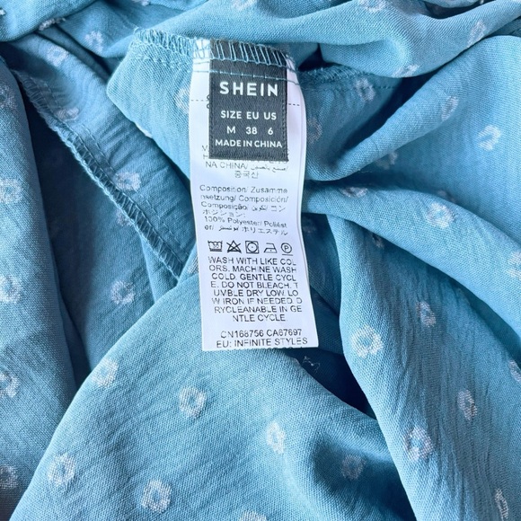 SHEIN Elegant Blue Long Sleeve Dress - Picture 2 of 4